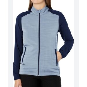 Adidas Golf Jacket Dark Blue On Light Blue Full Zip Woman's‎ XL
